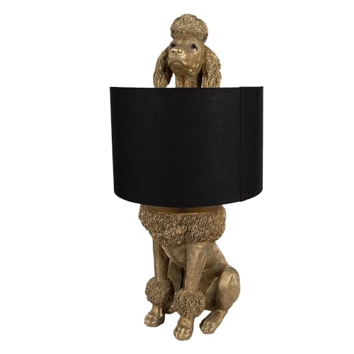 Clayre & Eef Tischlampe Hund Pudel 30x28x57 cm Goldfarbig Schwarz Polyresin Bürotisch Clayre & Eef Tischlampe Hund Pudel 30x28x57 cm Goldfarbig Schwarz Polyresin Bürotisch von Clayre & Eef