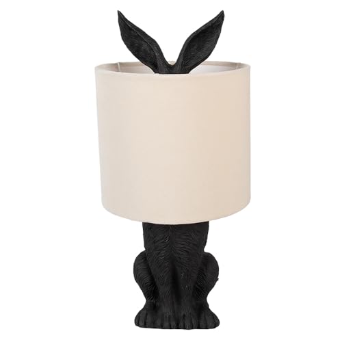 Clayre & Eef Tischlampe Kaninchen Ø 20x43 cm Schwarz Beige Kunststoff von Clayre & Eef