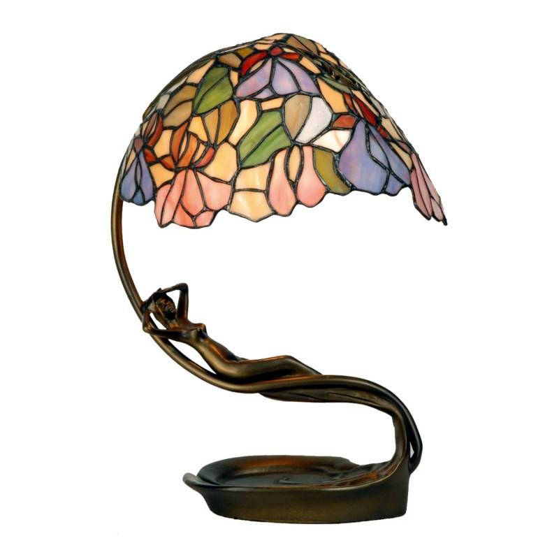 Clayre&Eef Tischleuchte Lampe Tiffany Stil Eve Bunt Altmessing Glas Schalter B-Ware von Clayre&Eef