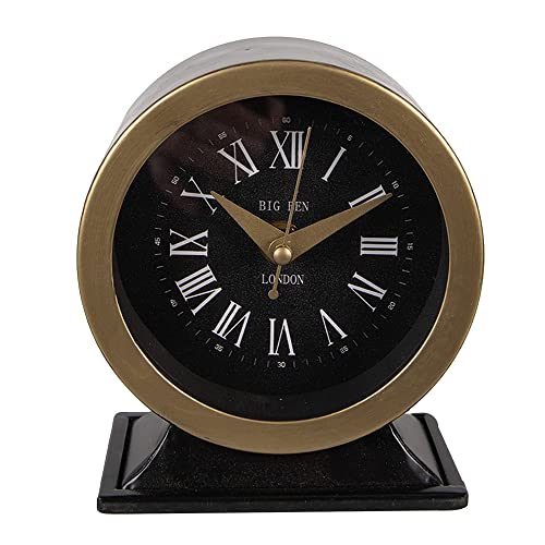 Clayre & Eef Tischuhr 14 cm Schwarz Metall Glas Big Ben London Standuhr von Clayre & Eef