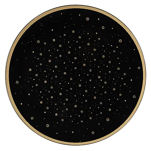 Clayre & Eef Unterteller Ø 33 cm Schwarz Goldfarbig Kunststoff Sterne von Clayre & Eef