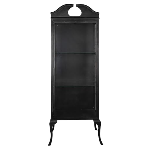 Clayre & Eef Vitrinenschrank 68x43x181 cm Schwarz Eisen Glas Bücherschrank von Clayre & Eef