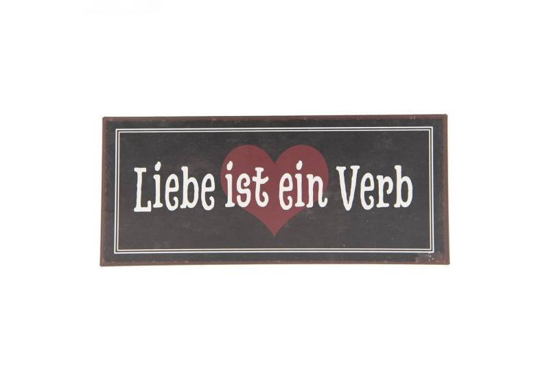 Clayre & Eef Wandbild, Sprüche, Vintage Retro Blechschild Modell LIEBE IST EIN VERB Material Me von Clayre & Eef