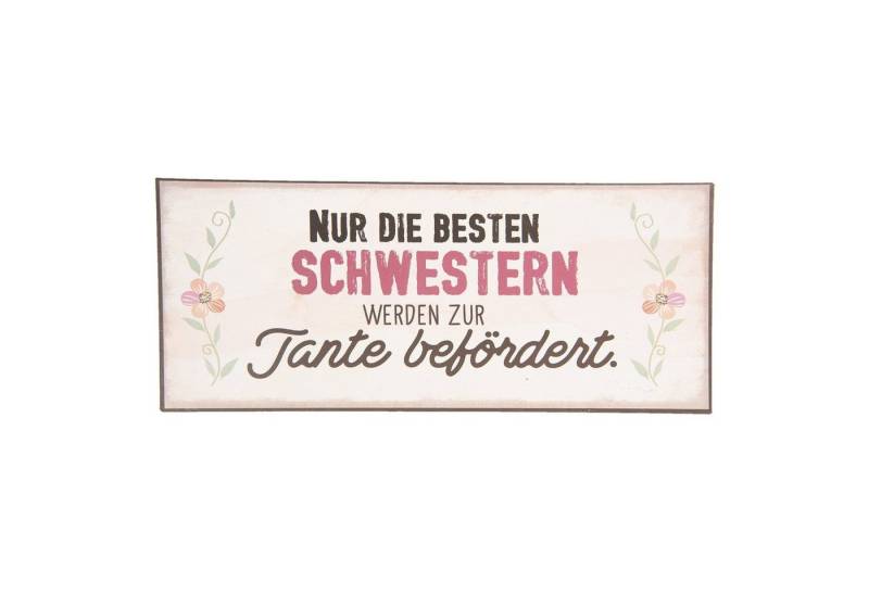 Clayre & Eef Wandbild, Sprüche, Vintage Retro Blechschild Modell NUR DIE BESTEN SCHWESTERN... M von Clayre & Eef