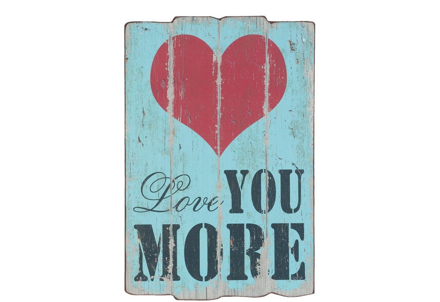 Clayre & Eef Wandbild Text Schild Tafel Wand Liebe Love Herz Vintage 60cm Retro, Herz, Shabby Holz Schild von Clayre & Eef