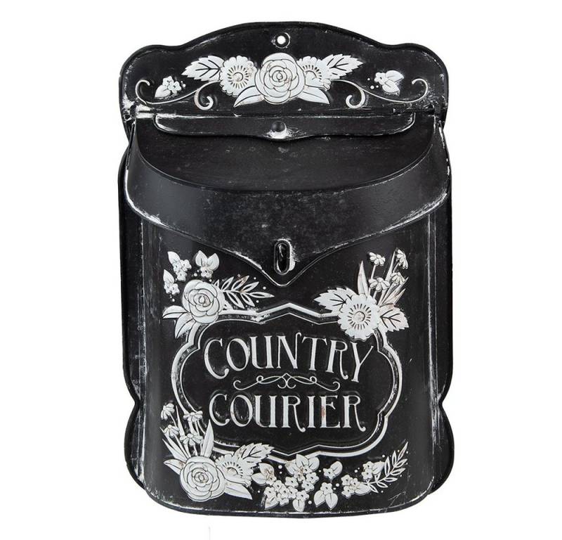 Clayre & Eef Wandbriefkasten Nostalgischer Briekasten schwarz-weiß 26x10x35 cm, Nostalgischer Briekasten schwarz-weiß 26x10x35 cm von Clayre & Eef