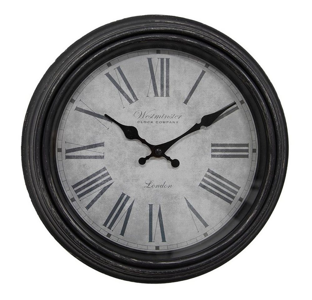 Clayre & Eef Wanduhr Wanduhr WESTMINSTER braun mit römischen Zahlen D29cm shabby chic von Clayre & Eef