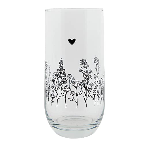 Clayre & Eef Wasserglas 280 ml Glas Blumen Trinkbecher von Clayre & Eef