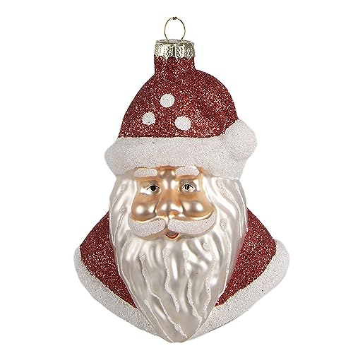 Clayre & Eef Weihnachtsanhänger Weihnachtsmann 12 cm Rot Glas Weihnachtsbaumschmuck von Clayre & Eef