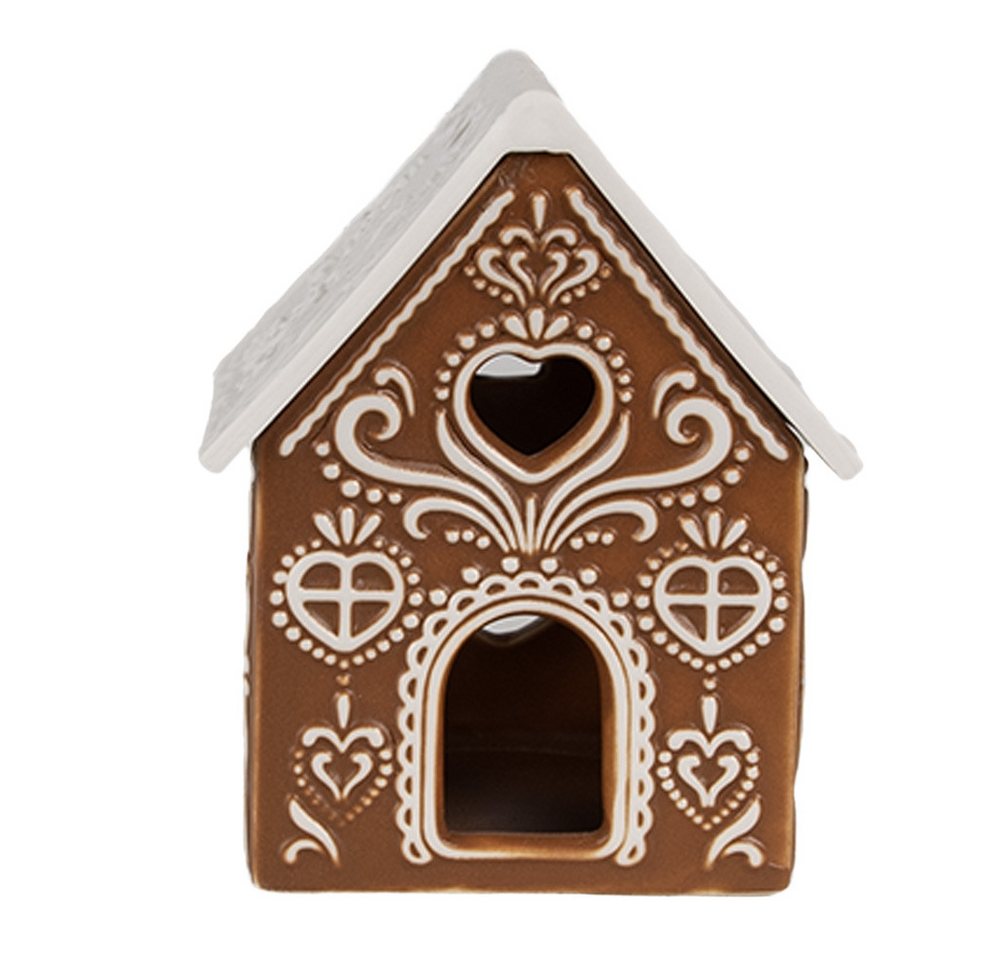 Clayre & Eef Weihnachtshaus Teelichthalter Lebkuchenhaus 7x8x9 cm Braun Porzellan, Porzellan Clayre & Eef Weihnachtshaus Teelichthalter Lebkuchenhaus 7x8x9 cm Braun Porzellan, Porzellan von Clayre & Eef
