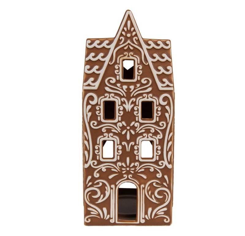 Clayre & Eef Weihnachtshaus Weihnachtshaus Teelichthalter Lebkuchenhaus 7x7x17 cm Braun Porzellan Clayre & Eef Weihnachtshaus Weihnachtshaus Teelichthalter Lebkuchenhaus 7x7x17 cm Braun Porzellan von Clayre & Eef