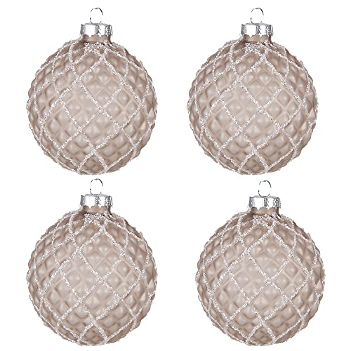 Clayre & Eef Weihnachtskugel 4er Set Ø 8 cm Braun Glas Weihnachtsdekoration von Clayre & Eef