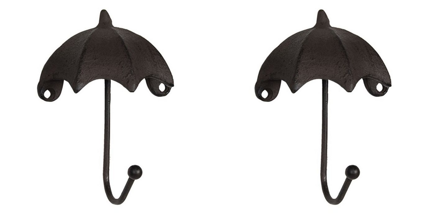 Clayre & Eef Zierhaken, Vintage 2er Set Wandhaken in Form von Regenschirmen Modell UMBRE Clayre & Eef Zierhaken, Vintage 2er Set Wandhaken in Form von Regenschirmen Modell UMBRE von Clayre & Eef