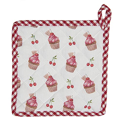 Clayre & Eff Topflappen CUP45 Küchenhandschuh Muffins Cupcake Kirsche 20 x 20 cm von Clayre & Eef