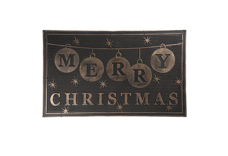 Fußmatte Fußmatte Weihnachten Christmas Schwarz Gold Modern, Clayre & Eef, Rechteck von Clayre & Eef