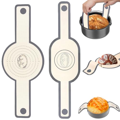 2 Stück Langgriff Teig Matte Backmatte Brot Backen Zubehör,Langlebig Brotschlinge,Einfach Zu Reinigen Brotbackmatte Geeignet für Toaster Kekse Kuchen(Rund Oval Modelle) von ClcIosis