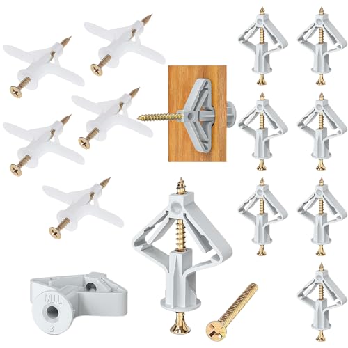 200 Stück Gipskartondübel Set(100 Dübel, 100 Schrauben), Hohlraumdübel Rigipsdübel für Gipskarton Gipsfaserplatten Beton Befestigung, Expansionsanker Trockenbau Dübel von ClcIosis
