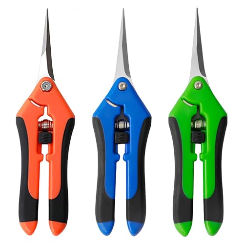 3 Stück Kleine Gartenschere, Garten Bonsai Schere Baumschere Ernteschere Rosenschere, Trimmscheren für Pflanzen mit Sicherheits-Feststellgriff, Pruning Shears Garden Scissors für Baumzweige Blumen von ClcIosis