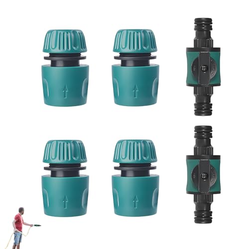 6 Stück Schlauchverbinder, Schlauchverbinder 1/2 Zoll, Gartenschlauch Kupplung, 1/2 Zoll Schlauchanschluss Geeignet für Gartenbewässerung und Hauswasserhahn Verbindung von ClcIosis