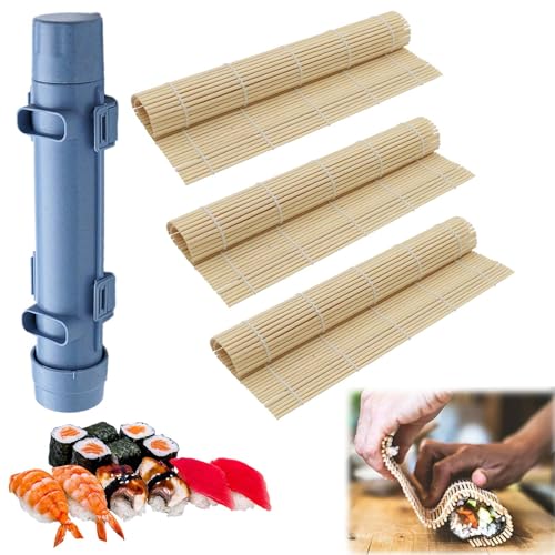 ClcIosis 4 Stück Sushi Maker Set, Sushi Roller Diy Set für Partys Familie Artikel Kit für Anfänger zum Selber Machen, für Reisen Küche Camping Picknick Party von ClcIosis