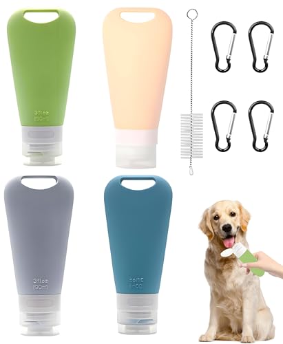 ClcIosis 9 Stück futtertube zum befüllen hund Reiseflaschen Set mit Reagenzglasbürste, Tragbare Silikon Reiseflaschen Geeignet für Hundetraining Belohnungen von ClcIosis