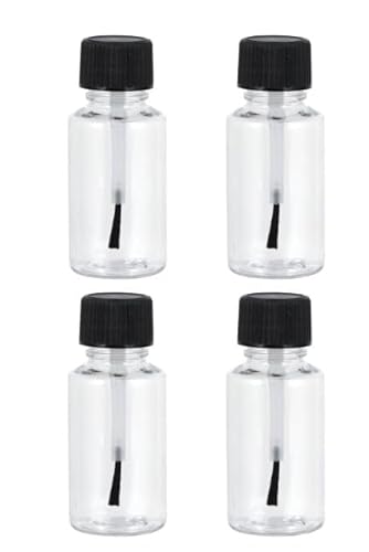 4 Stück transparente 20 ml leere nachfüllbare Nagellackflaschen aus transparentem Glas mit Pinselkappe für Nagelkunst, Nagellack, Nagelkunst und Nagellack 4 Stück transparente 20 ml leere nachfüllbare Nagellackflaschen aus transparentem Glas mit Pinselkappe für Nagelkunst, Nagellack, Nagelkunst und Nagellack von Cldaisy