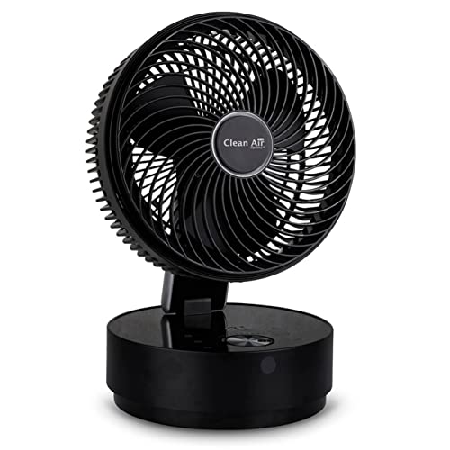 Clean Air Optima CA-404 - Design Zirkulator Ventilator mit Ionisator - Ultraleise automatische Schlafmodus <10dB(A) - Luftgeschwindigkeit bis 7 m/s und Luftdurchsatz: bis 660 m³/h (Black) von Clean Air Optima