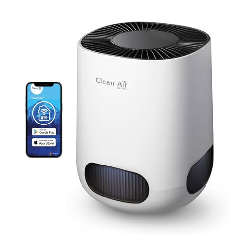 Clean Air Optima CA-502 Desktop Smart - Intelligenter HEPA UV-LED Ionisator Luftreiniger - Leiser Ventilator: <10dB(A) im Schlafmodus - Geeignet für Räume bis: 20m² / 50m³ von Clean Air Optima