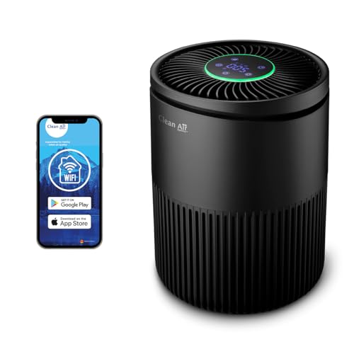 Clean Air Optima CA-503B Compact Smart - Intelligenter HEPA UV-LED Ionisator Luftreiniger - Leiser Ventilator: <10dB(A) im Schlafmodus - Geeignet für Räume bis: 30m² / 75m³ (Schwarz) von Clean Air Optima