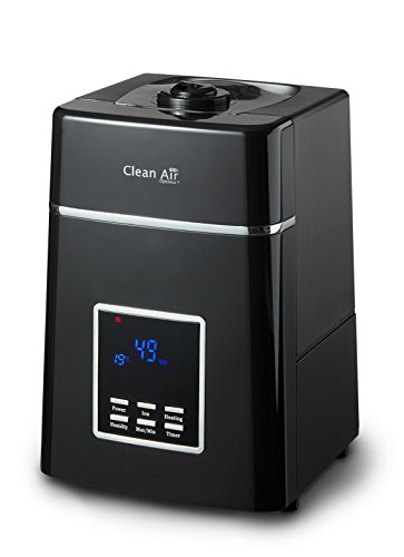 Clean Air Optima Luftbefeuchter mit Ionisator CA-604 Black, für Räume bis 55m²/140m³, CA-604B, Schwarz von Clean Air Optima