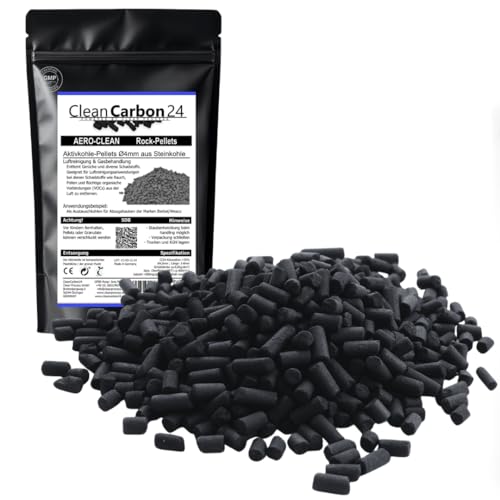 10L | CleanCarbon24® Klima-Aktivkohle Steinkohle-Pellets Ø4mm | Nachfüll-Pack für Umluftreiniger & Rauchfilter | perfektes Medium zur Raumluft-Verbesserung | 2-fach entstaubt von Clean Carbon 24 POWERED BY CLEAN PROCESS