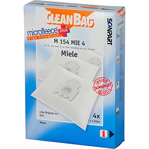 CleanBag M 154 MIE 4 Staubbeutel, wie Original: K/K, Inhalt: 4 Staubsaugerbeutel + 1 Universalfilter von Cleanbag