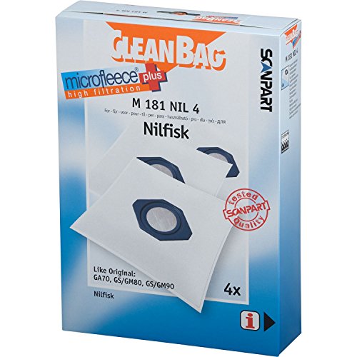 CleanBag M 181 NIL 4 Staubbeutel, wie Original: GA70, GS/GM80, GS/GM90, Inhalt: 4 Staubsaugerbeutel, Fleece, Farbe: Weiß CleanBag M 181 NIL 4 Staubbeutel, wie Original: GA70, GS/GM80, GS/GM90, Inhalt: 4 Staubsaugerbeutel, Fleece, Farbe: Weiß von Cleanbag