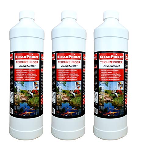 3 x 1 Liter = 3 Liter CleanPrince Teichrein Algenfrei 1000 ml Algenvernichtung Blaualgen Braunalgen Teichreiniger Algenreinigung Teich Reiniger Teichklar Algenentferner 3 x 1 Liter = 3 Liter CleanPrince Teichrein Algenfrei 1000 ml Algenvernichtung Blaualgen Braunalgen Teichreiniger Algenreinigung Teich Reiniger Teichklar Algenentferner von CleanPrince