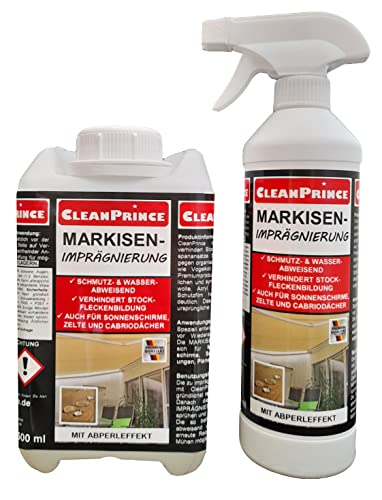 5,5 Liter CleanPrince Markisenimprägnierung Imprägnierung Markisen Zelte Vordächer Sonnenschirme Camping Zelte Sonnenschirme Sonnensegel Planen Feuchtigkeitsschutz Imprägniermittel von CleanPrince