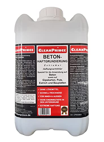 CleanPrince Beton-Haft-Grundierung 5 Liter CP830900 | ohne Lösemittel, innen und außen von CleanPrince