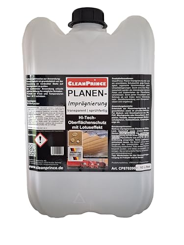 CleanPrince 10 Liter Planen-Imprägnierung | versiegelt Planen mit Lotuseffekt | Schutz vor Stockflecken und Schmutz von CleanPrince