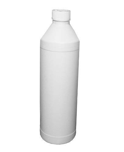 CleanPrince 125 Stück Flaschen PE Rundflaschen 1000 ml mit Schraubdeckel Leer Weiß Plastik Kunststoff 1 Liter Leerflaschen Verschluss von CleanPrince