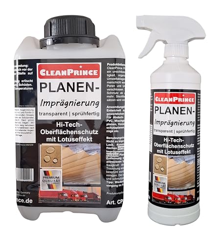 CleanPrince 2,5 Liter Planen-Imprägnierung | versiegelt Planen mit Lotuseffekt | Schutz vor Stockflecken und Schmutz von CleanPrince