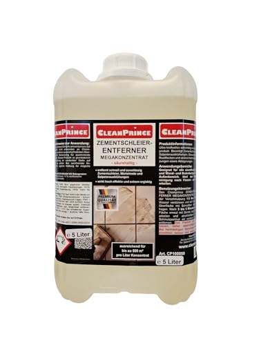 CleanPrince 5 Liter Zementschleierentferner säurehaltig Mega Konzentrat Mörtelreste von CleanPrince