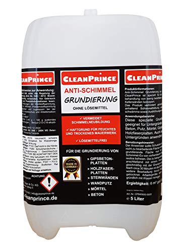 CleanPrince Anti Schimmel Grundierung 5 Liter | Schimmelgrundierung Schimmelschutz Schimmelimprägnierung von CleanPrince