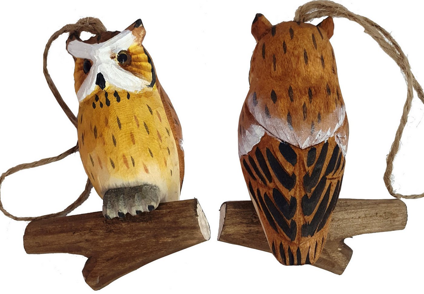 CleanPrince Dekofigur Holzvogel hängend, verschiedene Vogelarten, handgeschnitzt von CleanPrince