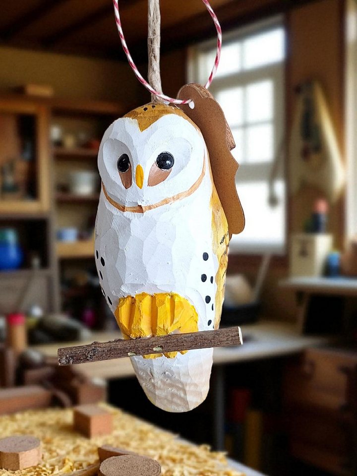 CleanPrince Dekofigur Holzvogel hängend, verschiedene Vogelarten, handgeschnitzt von CleanPrince