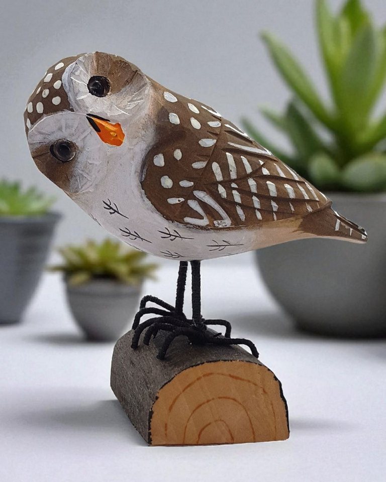 CleanPrince Dekofigur Holzvogel stehend auf Stamm, Dekovogel farbig, verschiedene Vogelarten, frei stehend von CleanPrince