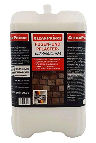 CleanPrince Fugenfestiger Sandfugen Fugen- und Pflasterversiegelung 5 Liter | feinen Splitt versiegeln Fugenversiegelung Fugen-Festiger Verfestiger Versiegler Versiegelung Fugenversiegelung von CleanPrince