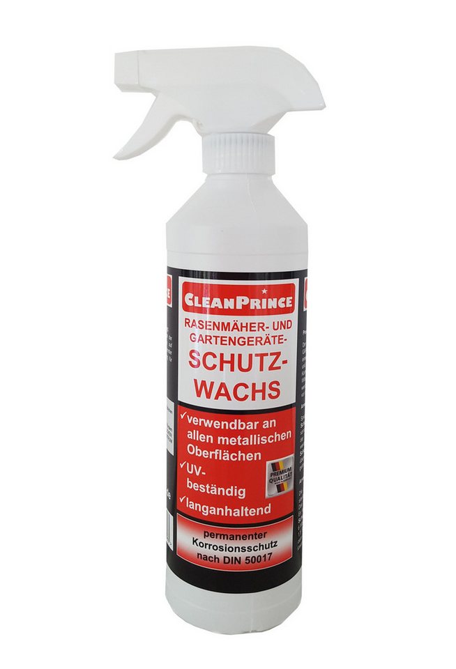 CleanPrince Geräteschutzwachs für Rasenmäher & Gartengeräte Schutzwachs, 20-30 my starke Wachs-Schutzschicht von CleanPrince