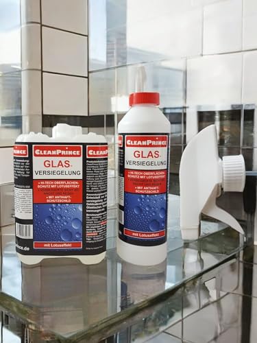 CleanPrince Glasversiegelung 2,5 Liter | Glasimprägnierung Scheibenversiegelung Glas-Imprägnierung Regenabweiser Lotuseffekt Dusche Regen Rain Anti Ex Glas Autoglas Versiegelung wasserabweisend von CleanPrince