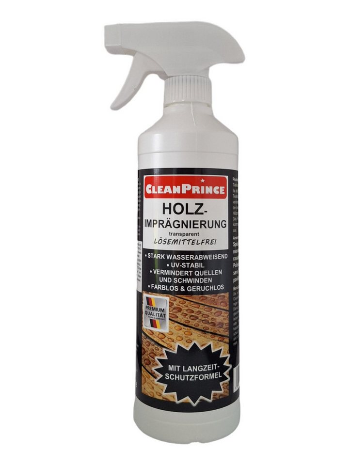 CleanPrince Holz-Imprägnierung farbloses Imprägniermittel Imprägnierspray, Made in Germany von CleanPrince