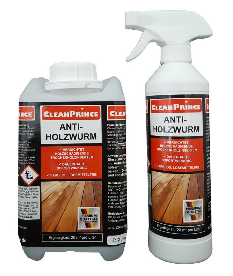 CleanPrince Holzwurm-Ex Anti Holzwurm Spray Holzwurm-Ex Holzfliegen von CleanPrince