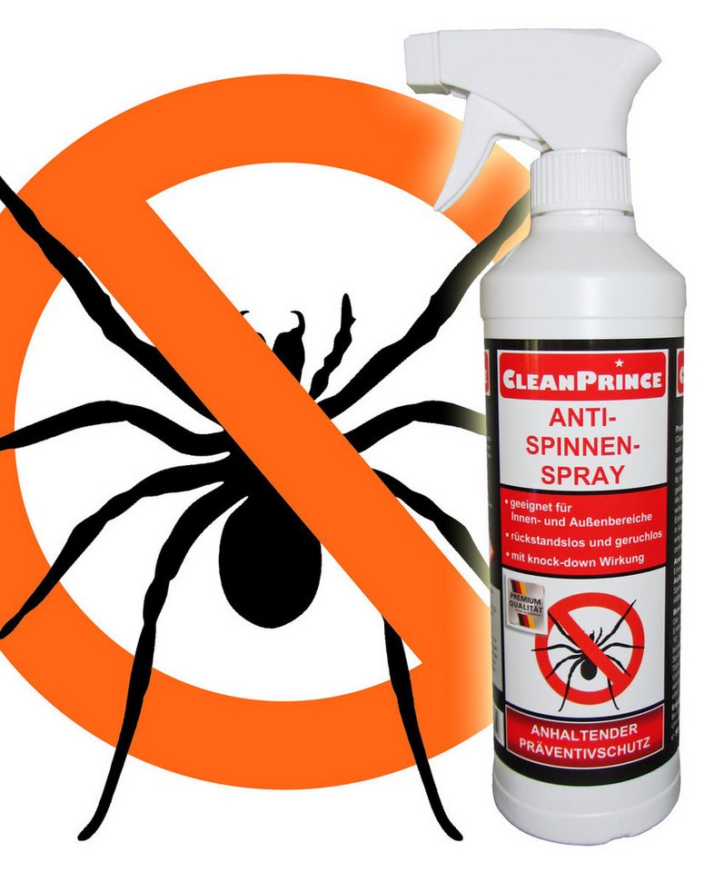 CleanPrince Insektenvernichter Anti-Spinnen-Spray Spinnenspray innen und außen, SPINNEN EX, rückstandslos, mit Frischeduft, SPINNENVERNICHTER von CleanPrince